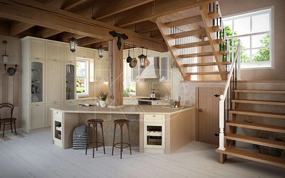 Фасады из массива ясеня для кухни